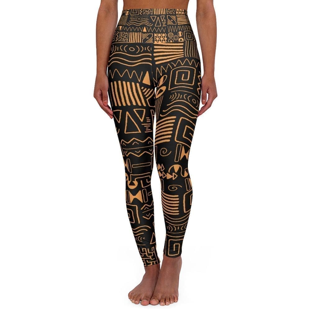 Traditional African Patterns high waisted Dance Leggings - Yoga