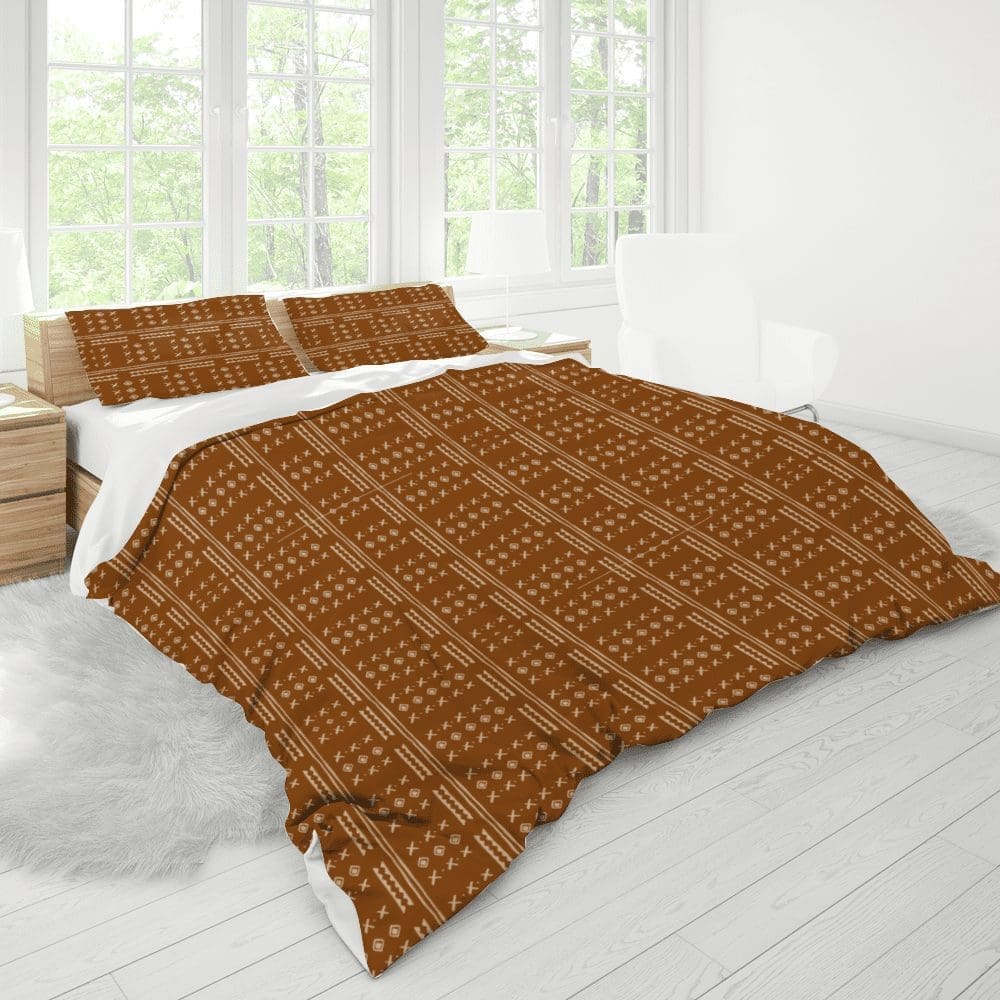 3 Piece Printed Mudcloth Bedding Set | B1Clothing Co.