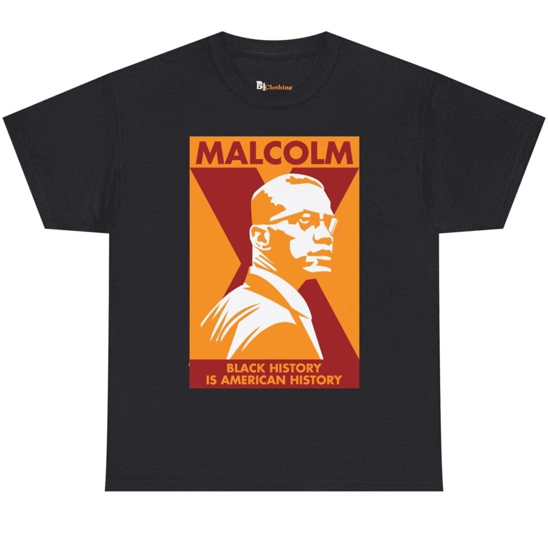 Malcolm X Orange and Black Baseball Jersey