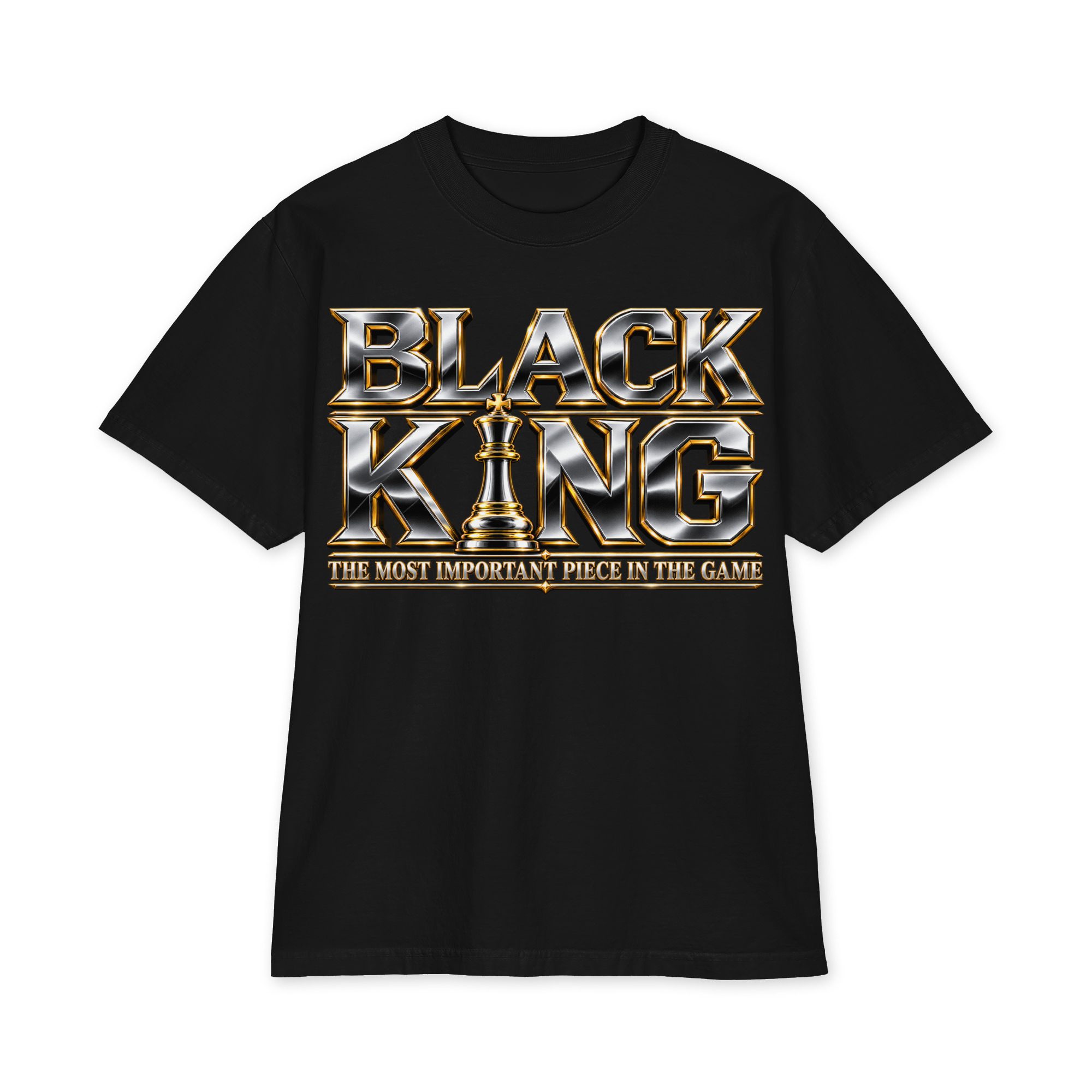 Black King Chrome Royalty Heavyweight T-Shirt